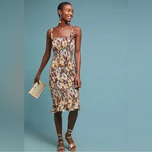 Faithfull the Brand Maya Smocked Midi Dress Floral Print